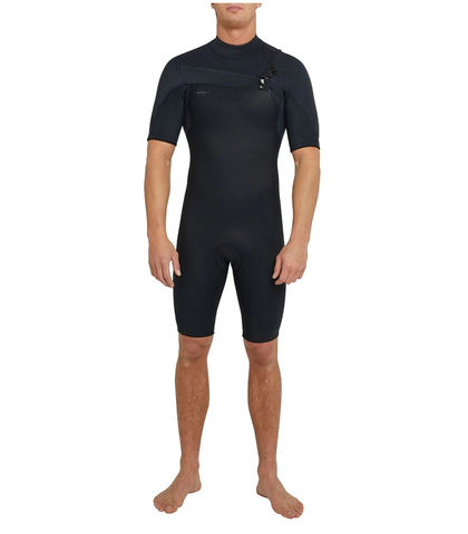 O'NEILL MENS 2MM HYPERFREAK CHESTZIP S/S SPRINGSUIT - BLACK