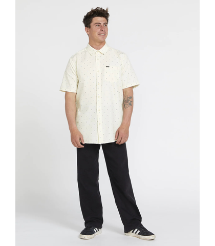 VOLCOM MENS HONESTONE WOVEN S/S DRESS SHIRT - OFF WHITE