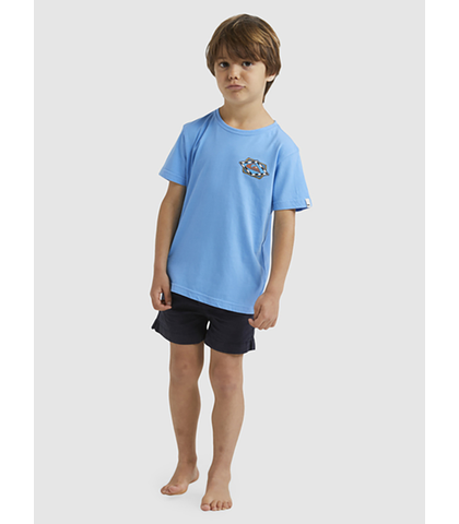 QUIKSILVER GROMS RETRO WAVES S/S TEE - AZURE BLUE