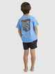 QUIKSILVER GROMS RETRO WAVES S/S TEE - AZURE BLUE