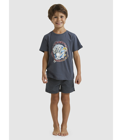 QUIKSILVER GROMS SHAKA BONES S/S TEE - IRON GATE