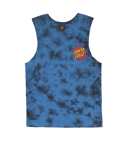 SANTA CRUZ BOYS BEWARE DOT TIE DYE MUSCLE - BLUE TIE DYE