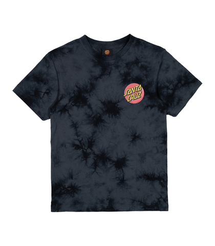 SANTA CRUZ BOYS BEWARE DOT TIE DYE S/S TEE - BLACK TIE DYE