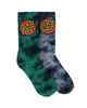 SANTA CRUZ BOYS CLASSIC DOT GREEN TIE DYE CREW SOCK 2 PACK - SIZE 2-8