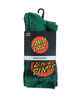 SANTA CRUZ BOYS CLASSIC DOT GREEN TIE DYE CREW SOCK 2 PACK - SIZE 2-8