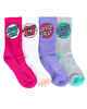 SANTA CRUZ GIRLS OTHER DOT CREW SOCK 4 PACK - PINK / GREY MARL