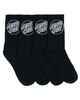 SANTA CRUZ MENS OTHER DOT CREW SOCK 4 PACK - BLACK - SIZE 7-11