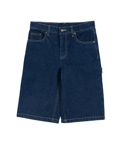 SANTA CRUZ BOYS OVAL STRIP CARPENTER DENIM SHORT - DARK INDIGO