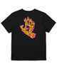 SANTA CRUZ BOYS FLAME STRIP HAND S/S TEE - BLACK