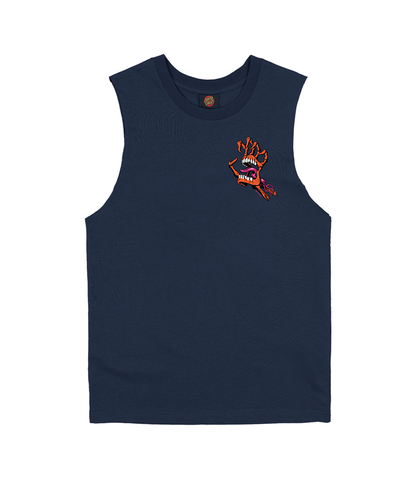 SANTA CRUZ BOYS BONE HAND CRUZ MUSCLE - NAVY