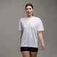 ILABB LADIES VARSITY OVERSIZED BLOCK TEE- WHITE MARLE