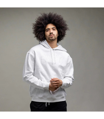 ILABB MENS VARSITY BLOCK HOODY - WHITE MARLE