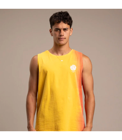 ILABB MENS SUNSET BLOCK TANK - DIP DYE