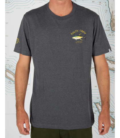 SALTY CREW MENS AHI MOUNT S/S TEE - GREY HEATHER