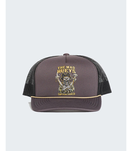 MAD HUEYS CAPTAIN COOKED FOAM TRUCKER CAP - CHARCOAL