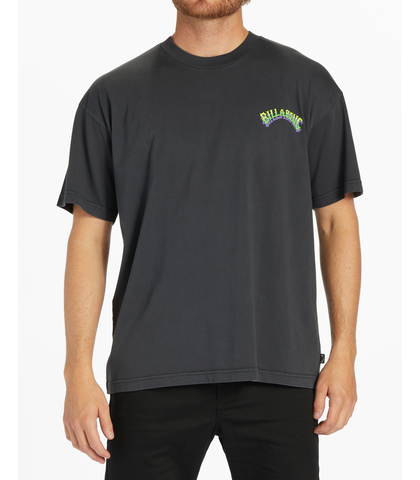 BILLABONG MENS ARCH WAVE S/S TEE - WASHED BLACK