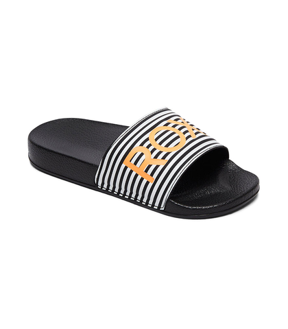 ROXY GIRLS RG SLIPPY SLIDES - BLACK/ WHITE 