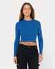 RUSTY LADIES AMELIA CROPPED L/S KNIT TOP - BLUE SAPPHIRE