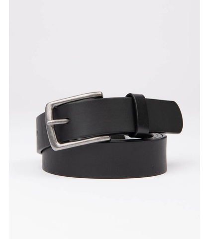 RUSTY MENS HIGH RIVER LEATHER BELT - BLACK