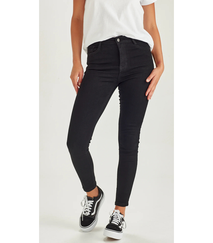 JUNK FOOD JEANS - SLIP ANKLE GRAZER - BLACK