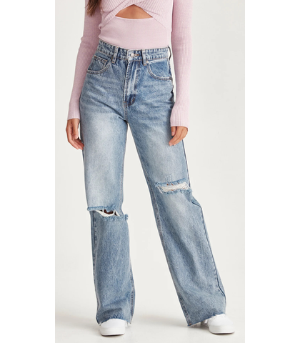 JUNK FOOD JEANS - AVRIL - BLUE / RIPPED 