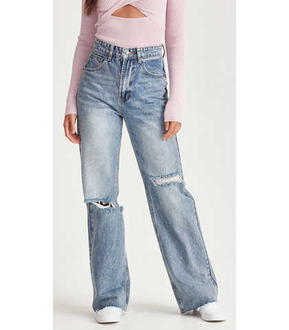 JUNK FOOD JEANS - AVRIL - BLUE / RIPPED 