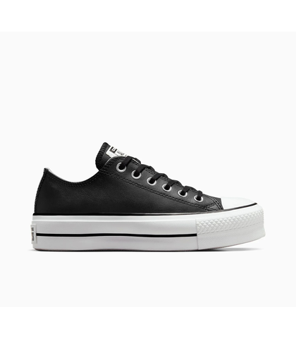 CONVERSE CHUCK TAYLOR LIFT LEATHER LOW - BLACK