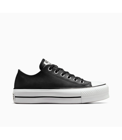 CONVERSE CHUCK TAYLOR LIFT LEATHER LOW - BLACK