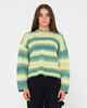 RUSTY LADIES MARISSA LONG SLEEVE CREW NECK OMBRE KNIT - LIME