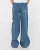 RUSTY GIRLS BILLIE LOW DENIM CARPENTER PANT - SEA BLUE