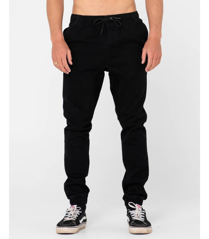 RUSTY MENS HOOK OUT ELASTIC PANT - BLACK 