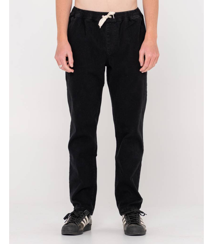 RUSTY MENS MID BOY STRAIGHT FIT ELASTIC WAIST PANT - BLACK