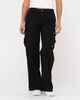 RUSTY LADIES TANK GIRLS LOW RISE WIDE LEG CARGO PANT - BLACK