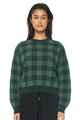 HUFFER LADIES MELROSE CROP INTARSIA KNIT - FOREST