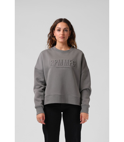 RPM LADIES BOSS SLOUCH CREW - CHARCOAL GREY