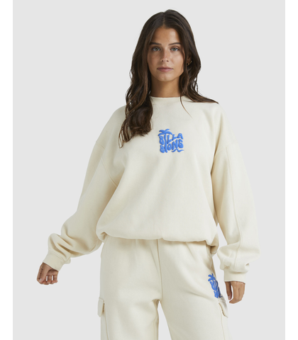 BILLABONG LADIES PALM LIFE KENDALL CREW - WHITECAP