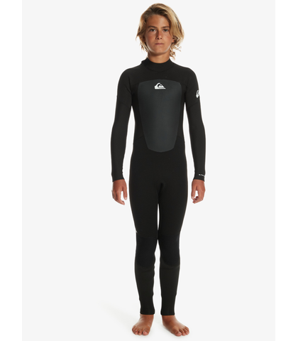 QUIKSILVER BOYS 4/3 PROLOGUE SR BACKZIP GBS STEAMER - BLACK