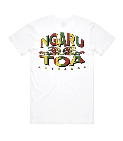 NGARU TOA OLD RASTA TEE - WHITE