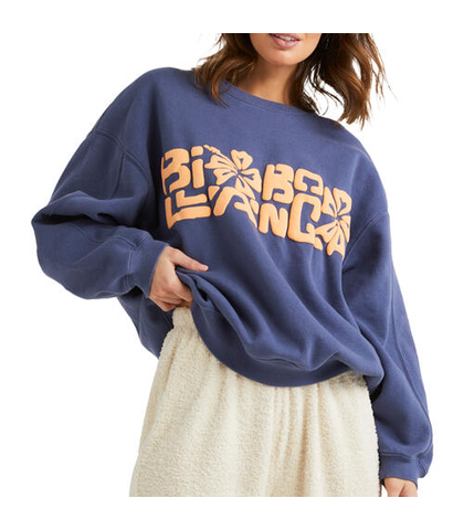 BILLABONG LADIES TIKI VIBES KENDALL CREW - BLUE SURF