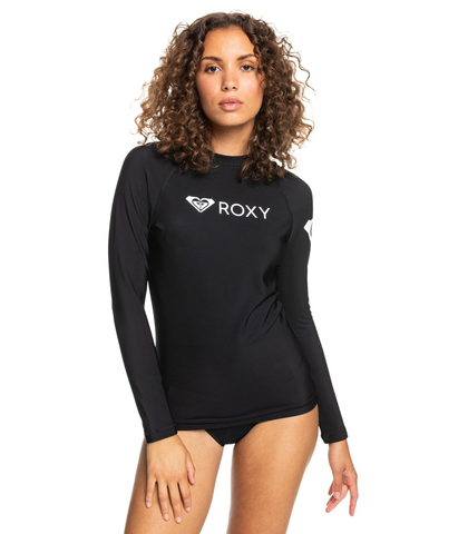 ROXY LADIES HEATER L/S RASHSHIRT - BLACK
