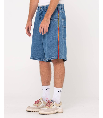 RUSTY MENS FLIP DADDY 2.0 JORT - MIDDY BLUE / RED GOLD