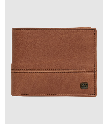 BILLABOONG DIMENSION 2 IN 1 LEATHER WALLET - TAN