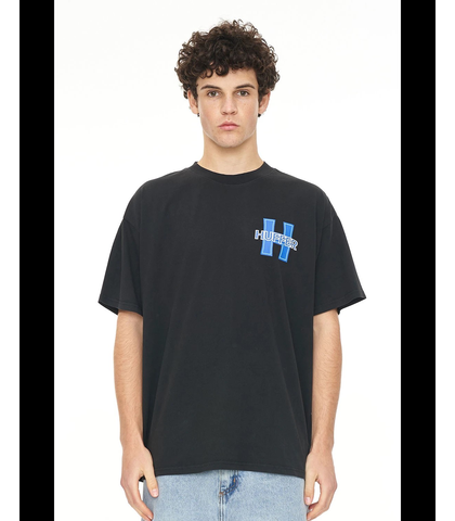 HUFFER MENS BLOCK TEE 220/ H BARS - BASALT