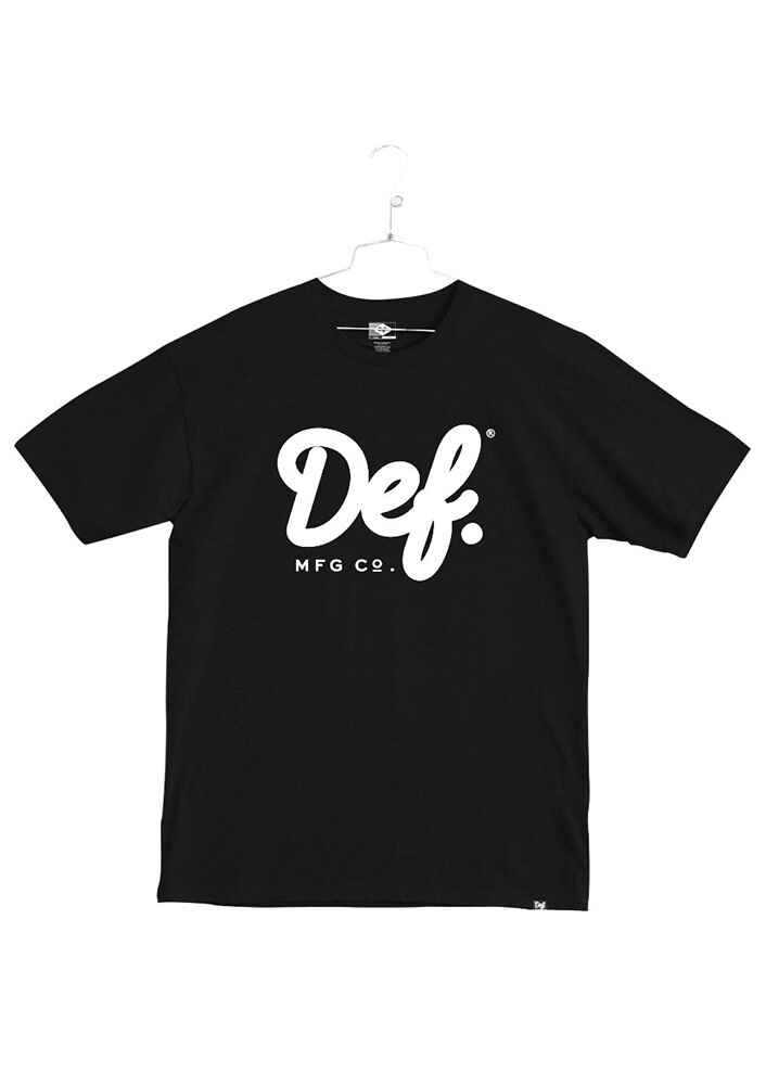 DEF SIGNATURE TEE - BLACK - Mens-Tops : Sequence Surf Shop - DEF S18