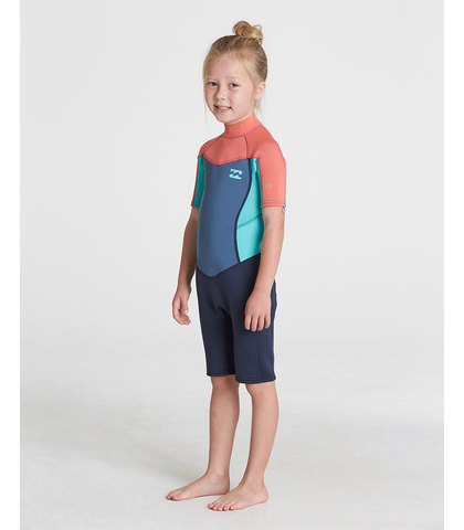 BILLABONG TODDLER GIRLS 2MM SYNERGY BACKZIP SPRINGSUIT 