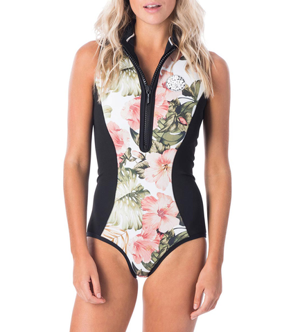 RIPCURL LADIES G BOMB SLEEVELESS BIKINI SPRINGSUIT - WHITE