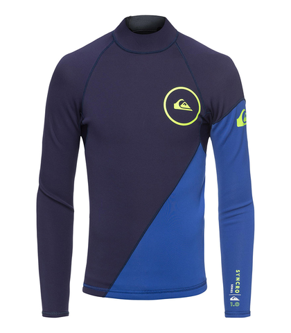 QUIKSILVER BOYS 1MM SYNCRO L/S SURF JACKET - NITE BLUE