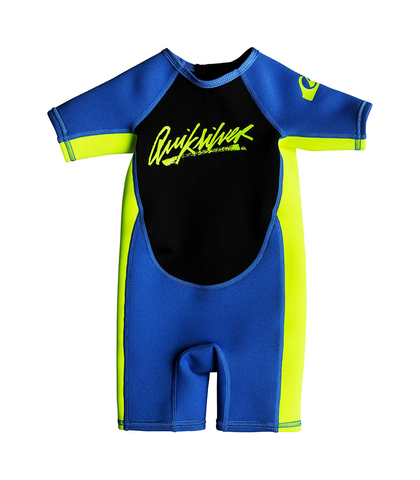 QUIKSILVER TODDLER 1.5M SYNCRO SPRINGSUIT - BLUE / SAFETY YELLOW