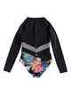 ROXY GIRLS ISLAND TRIP L/S ONESIE RASHIE SWIMSUIT - TRUE BLACK