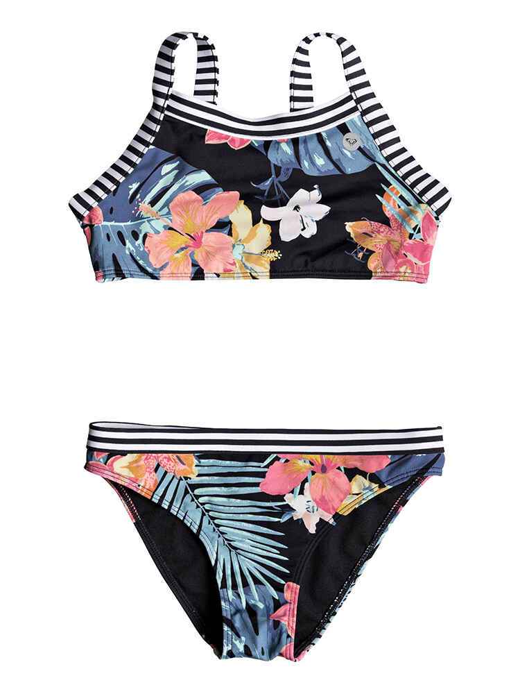 ROXY GIRLS ISLAND TRIP CROP BIKINI SET BLACK ULUWATU Youth Boys
